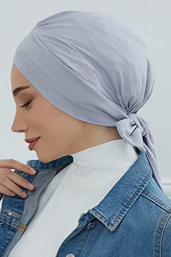 Aisha Design Előre megkötött Azonnali Turbánt a Nők 95% Pamut Hidzsáb Sálat, Sapkák, Elegáns Kemoterápia Fejét Pakolás