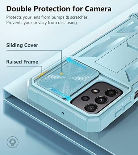 FNTCASE Samsung Galaxy A23 védőtok: Katonai Csepp Védelem Masszív Mobiltelefon Borító Kitámasztó & Dia Kamera Fedél|