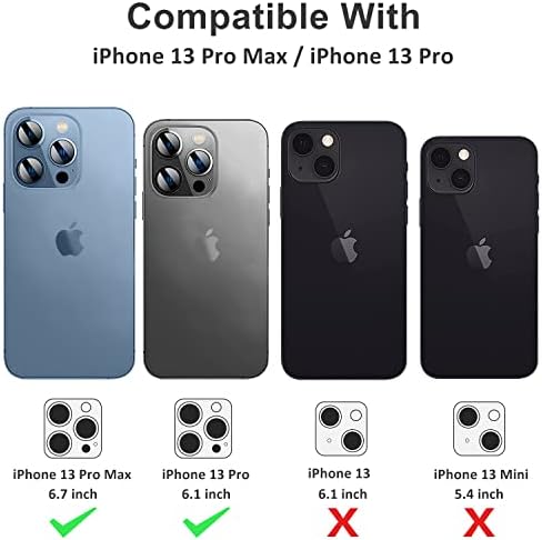 A SZERELEM 3000 Kompatibilis az iPhone 13 Pro/iPhone 13 Pro Max Kamera Lencséjét Védő Bling Csillogó Gyémánt HD Edzett