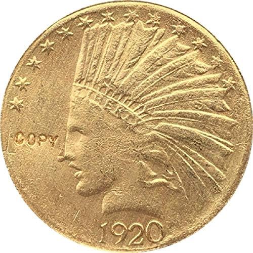 24 K Aranyozott 1920-S $10 Arany Indiai Félig Sas Érme Másolat Másolat Ajándék számára