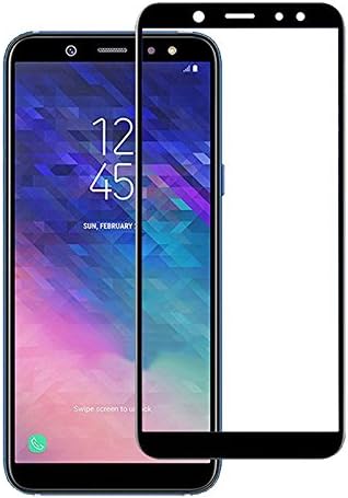 UPONEW Samsung Galaxy A6 2018 Üveg képernyővédő fólia - [2 CSOMAG] Fekete Front Magas Világos, Filmek Buborék Szabad