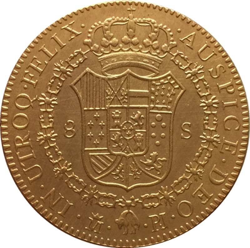 1773 Spanyol Érmék Réz Aranyozott Antik Érmék, Érme, Kézműves Gyűjtemény Csapás