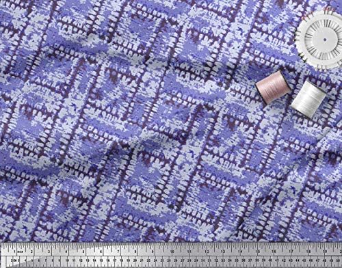 Soimoi Pamut Poplin Anyag Basketweave Tie-Dye Szövet képeket Udvaron, 56 cm Széles