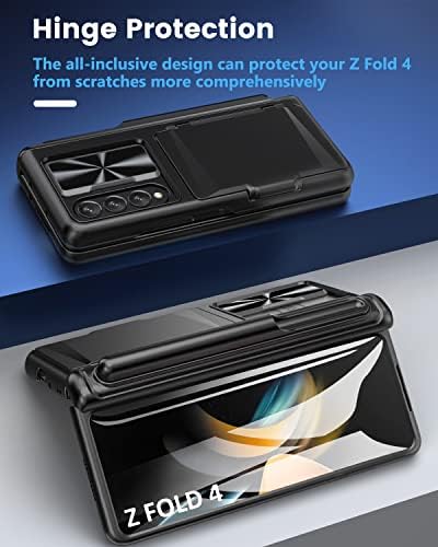 Viaotaily Galaxy Z Fold 4 Esetben S tolltartó & Kártya Tartóját & Zsanér Védelem, Beépített képernyővédő fólia & Dia