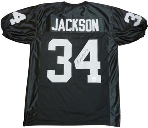 Bo Jackson Dedikált Oakland (Fekete 34) Egyéni Varrott Jersey
