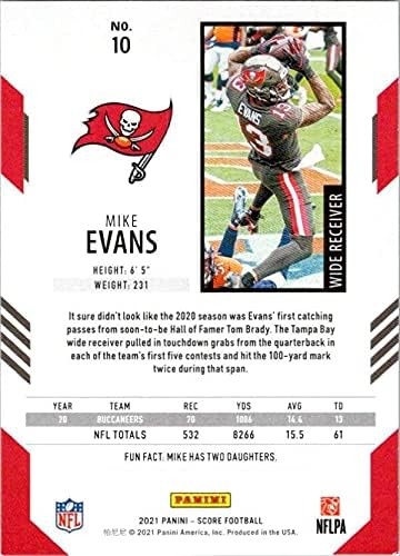 2021 Pontszám 10 Mike Evans Tampa Bay Buccaneers NM-MT NFL-Foci