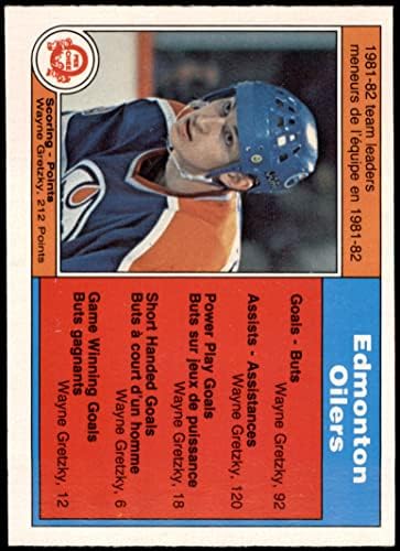 1982 O-Pee-Chee 99 Oilers Vezetők Wayne Gretzky Edmonton Oilers-Jégkorong (Hoki-Kártya) NM Oilers-Hoki