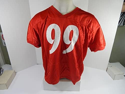 San Francisco 49ers 99 Játék Kiadott Piros Gyakorlat Jersey XL DP47120 - Aláíratlan NFL Játék Használt Mezek