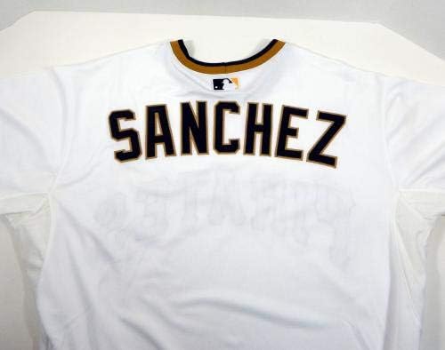 2015 Pittsburgh Pirates Tony Sanchez Játék Kiadott Fehér Jersey 1970-Es Retro TB 04 - Játék Használt MLB Mezek