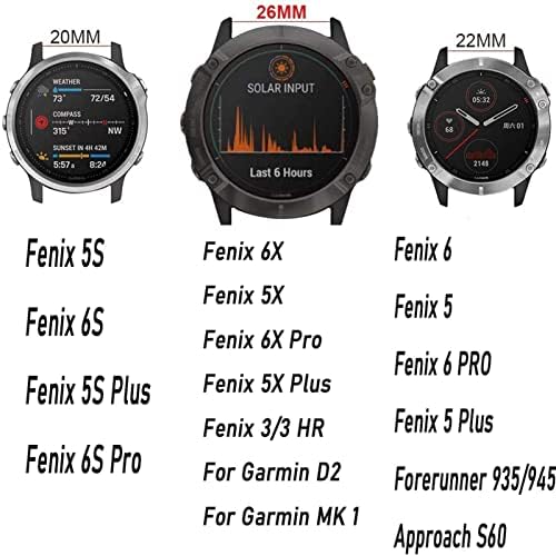 PURYN 26 22 20 MM Watchband Szíj, a Garmin Fenix 7x ，Fenix 7，Fenix 7s Intelligens Karóra gyorskioldó Szilikon Easyfit
