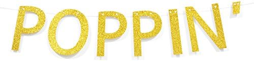 Qttier™ tegyük Poppin' Arany Glitter Banner a Baba Zuhany Popcorn Svédasztalos Esküvő Dekoráció
