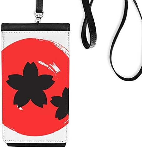 Ecset Festmény Japán Phone Wallet Pénztárca Lóg Mobil Tok Fekete Zseb