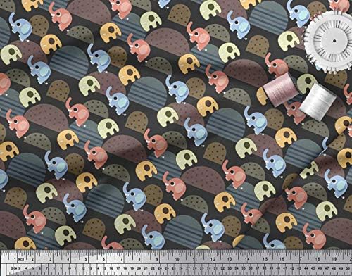 Soimoi Pamut Vászon Anyag Cuki Elefánt Gyerekek Nyomtatási Anyag A gyár által 56 cm Széles