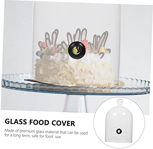 Luxshiny 1db Üveg Hood Mini papírpohár Mini Élelmiszerek Mini Torta Edények a Konyha Várja Evőeszközökkel Átlátszó Élelmiszer-Fedezze