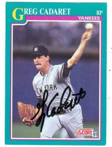 Autogramot Raktár 585985 Greg Cadaret Dedikált Baseball Kártya - New York Yankees - 1991 Pontszám No 188