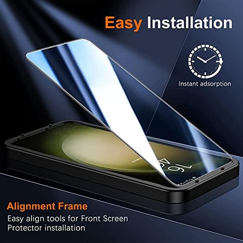 UniqueMe Samsung Galaxy S23 kijelző Védő fólia Ujjlenyomat-Kompatibilis,9H Edzett Üveg 2 Csomag Kamera Lencséjét Védő