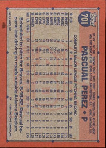 1991 Topps 701 Pascual Perez NM-MT Yankees