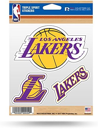 Rico Iparágak NBA Los Angeles Lakers Meghalni Vágva 3-Darab Hármas Szellem Matrica Lap