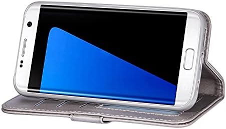 Telefon tok Samsung Galaxy S7 Szélén Pénztárca-stílus védőtasak, PU Bőr védőtasak Konzol Funkcionális védőtasak Karszalag