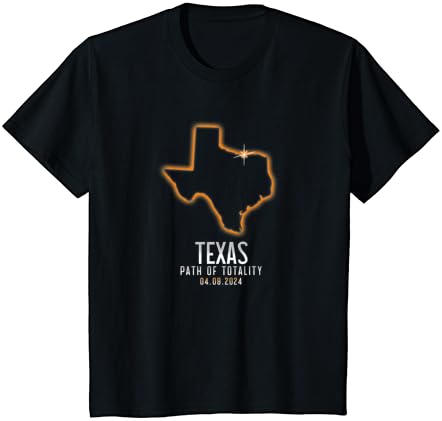 Térkép Texas Utat Teljes 4.8.24 Teljes Napfogyatkozás, T-Shirt