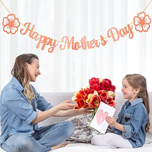 Boldog anyák napját Banner, Rózsa Arany Dekoráció anyák Napja Anya Szülinapi Dekoráció, Boldog anyák Napja Dekoráció