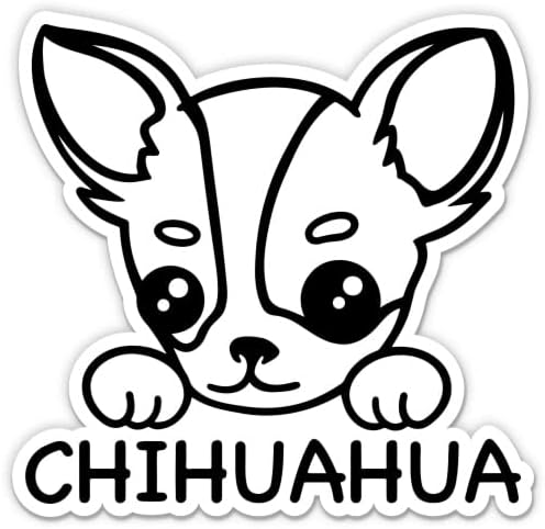 Chihuahua Matricák - 2 Csomag 3 Matricák - Vízhatlan Pvc Autó, Telefon, Víz, Üveg, Laptop - Chihuahua Aranyos Kutya
