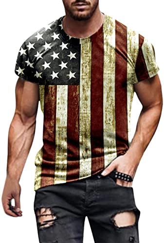 ZDDO Függetlenség Napja Férfi Katona Rövid Ujjú póló Nyári Vintage Hazafias Amerikai Zászló Izom Slim Fit Póló Maximum