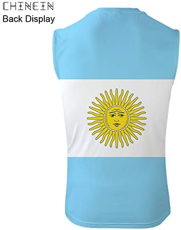 Chinein Mens Alapvető Szilárd Tartály Tetején Jersey Alkalmi Ingek Fiúk Argentína Zászló