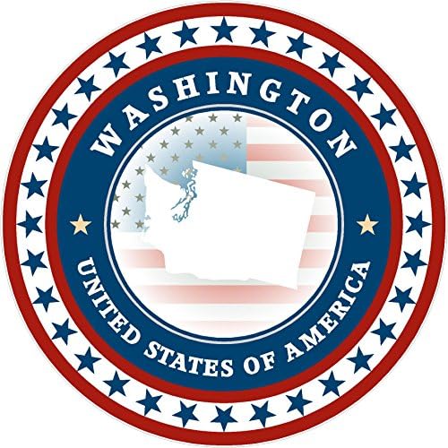 Ovális USA Csillagok Állami Washington 5x5 cm Amerikai Egyesült Államok Murica Színes Matrica Állami Matrica meghalni