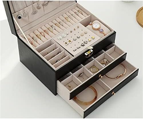 SAWQF Három rétegű multi-function lock gyémánt bőr ékszer doboz fül stud gyűrű ékszer ékszer tároló doboz ( Szín : Onecolor