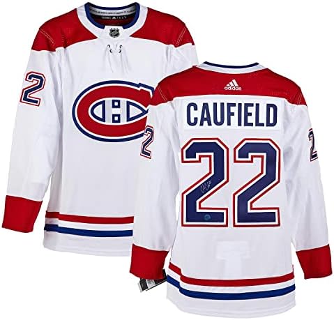 Cole Coffel Montreal Canadiens Aláírt Fehér Adidas Jersey - Dedikált NHL-Mezek
