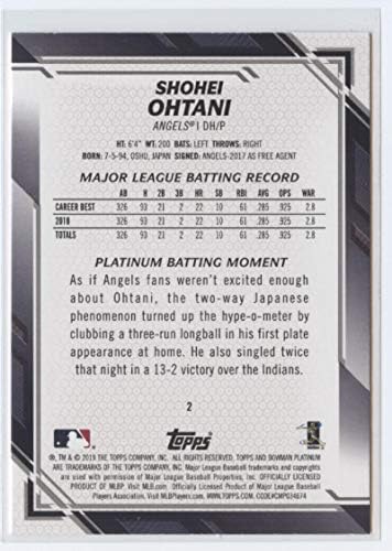 2019 Bowman Platinum Baseball 2 Shohei Ohtani Los Angeles Az Angyalok Hivatalos Kiskereskedelmi Kizárólagos Kereskedelmi
