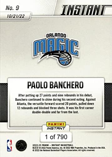 2022-23 Panini Azonnali Kosárlabda 9 Paolo Banchero Újonc Kártya Mágia - Csak 790 készült