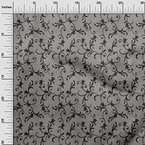 oneOone Pamut Cambric Szürke Szövet Ázsiai Barokk DIY Ruházat Foltvarrás Szövet Nyomtatási Anyag által Udvaron, 56 cm