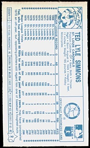 1979 Kellogg 2 Ted Simmons St. Louis Cardinals (Baseball Kártya) NM/MT Bíborosok