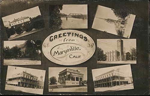 Üdvözlet Marysville, Kalifornia. Marysville, Kaliforniai CA Eredeti Antik Képeslap