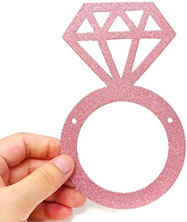 Honbay Csillogó Arany Menyasszony Banner Gyémánt Gyűrű, Menyasszonyi Zuhany Parti Kellékek Dekoráció (Rose Gold)