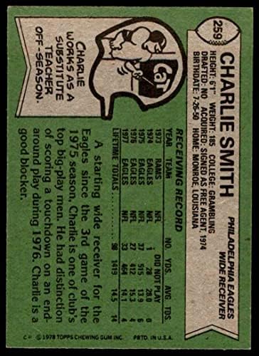 1978 Topps 259 Charlie Smith Philadelphia Eagles (Foci Kártya) EX/MT Sasok Grambling