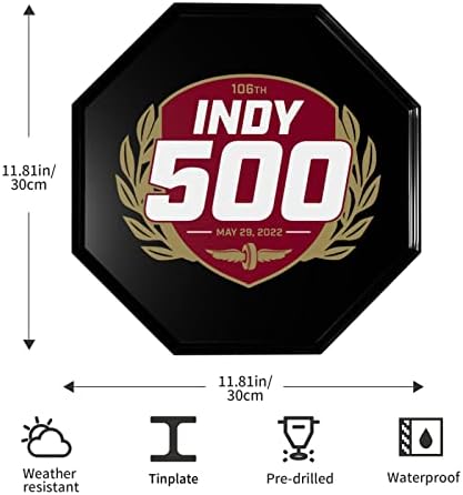 Indy 500 Fém Újszerű Jel 12 X12 Inch, Fém rúd Alá Haza Utcai Kapu Bárok, Éttermek, Kávézók Bolt Kocsmák Fali Dekor Jelek