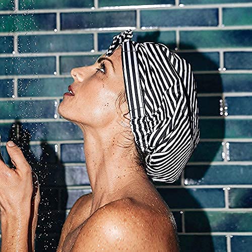 Giccs Luxus Zuhany Kap a Nők számára - Vízálló Zuhanyzás Sapkák, Csúszásmentes Szilikon Markolat | Haj Kap a Zuhany
