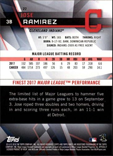 2018 Topps Legszebb 27 Jose Ramirez Indiánok Baseball Kártya