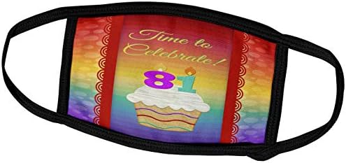 3dRose Beverly Turner Szülinapi Meghívó Tervezés - Cupcake, Gyertyák Száma, Ideje, Ünnepelni 81 Éves Meghívó - Álarcok