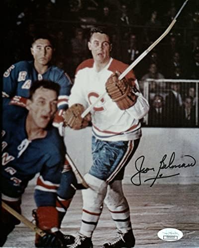 Jean Beliveau Aláírt Jégkorong Fotó 8x10 a SZÖVETSÉG COA - Dedikált NHL-Fotók
